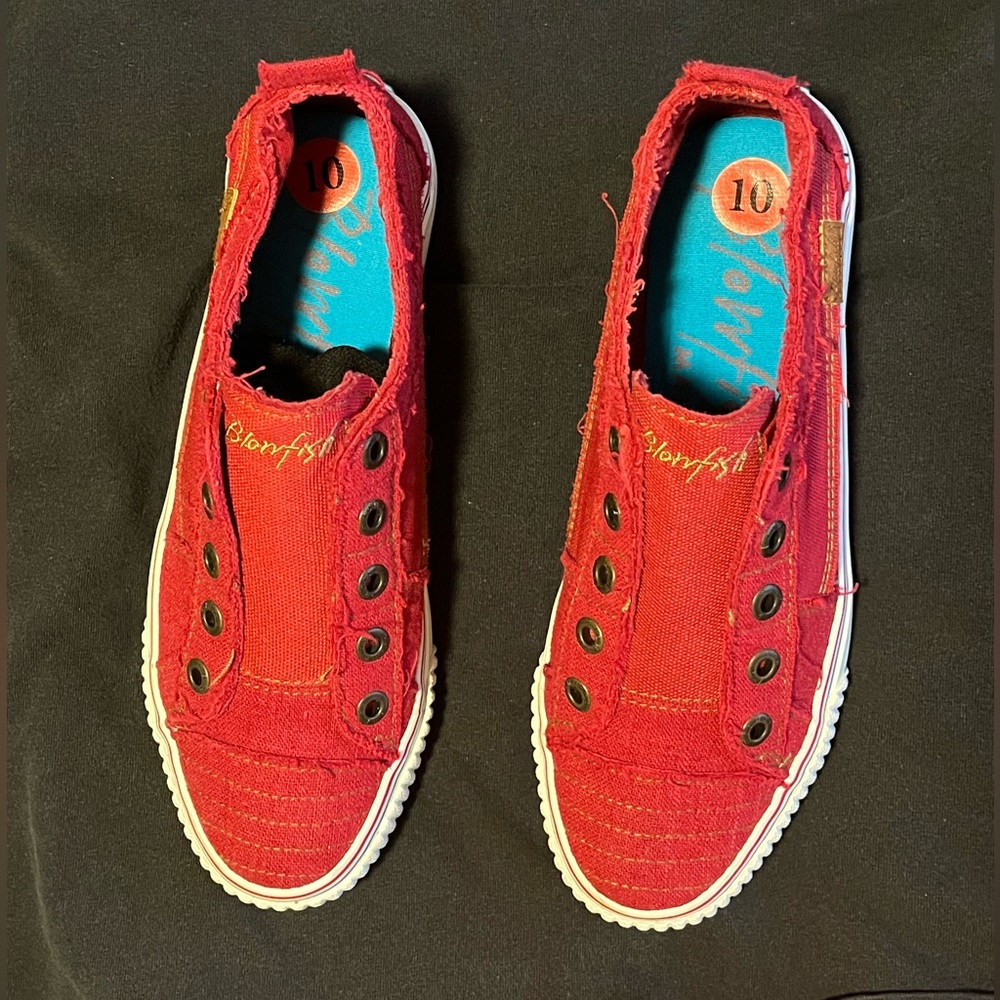 Blowfish Red Canvas Slip-On Shoes